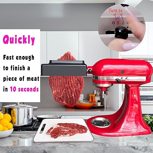 Miniatura 5 de AdemásAblandador de carne para todos los mezcladores de pie KitchenAid domésticos, accesorios para batidoras con engranajes de acero inoxidable,