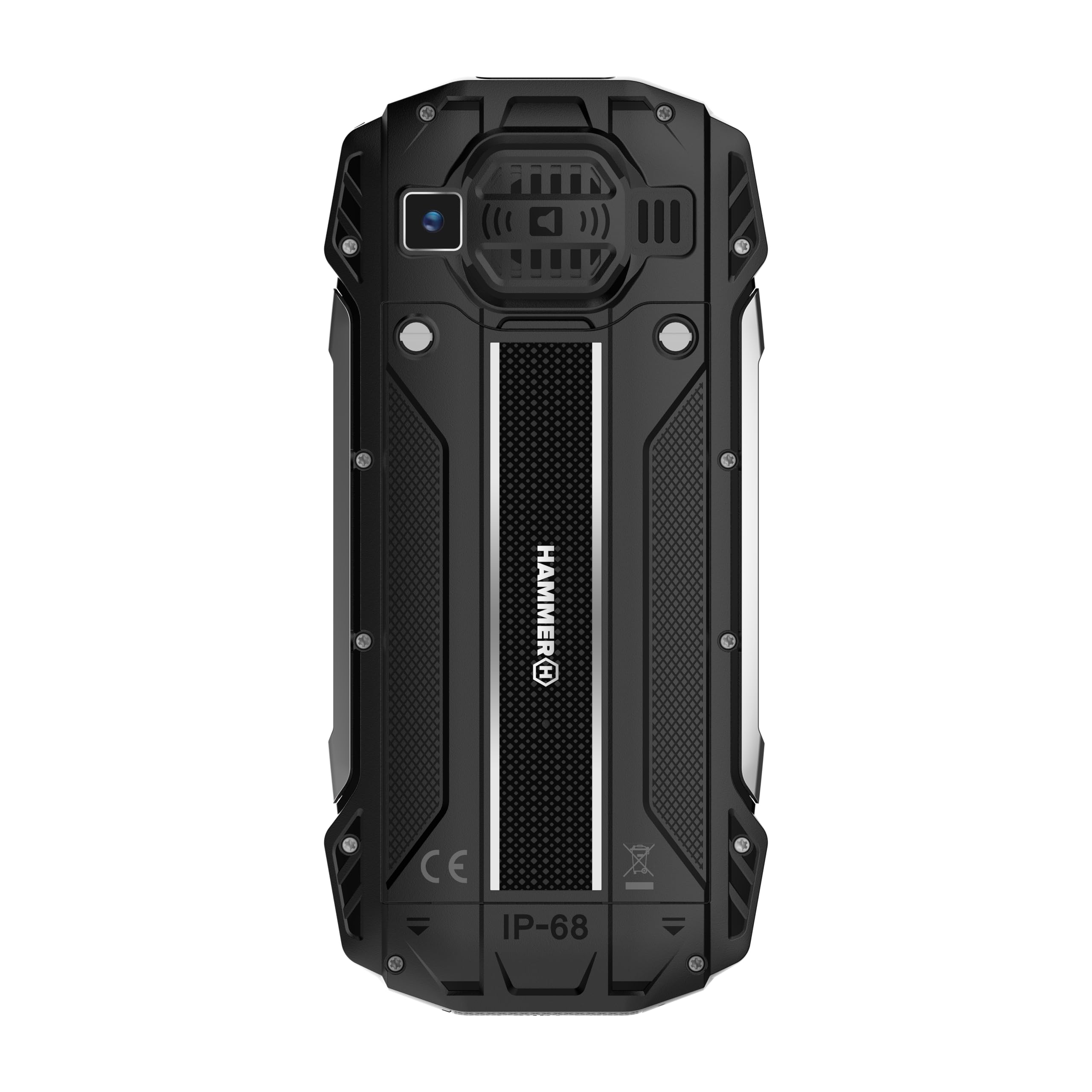Hammer H Forge Telefono cellulare da esterno, senza contratto, 32 GB, batteria da 3200 mAh, display TFT da 2,4", torcia, IP68, radio FM, jack da 3,5 mm, 2 MP, USB-C, doppia SIM, antipolvere