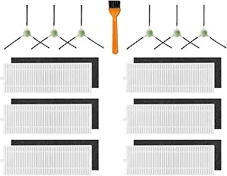 12-Pack Replacement Parts Accessories Compatible with Lefant M201 T800 U180 T700 M520 M571 OKP K7 K8 L3 MOOSOO MT501 MT710 MT720 M501-b Vacuum Cleaner, HEPA Filters Side Brushes Not For M210 M213