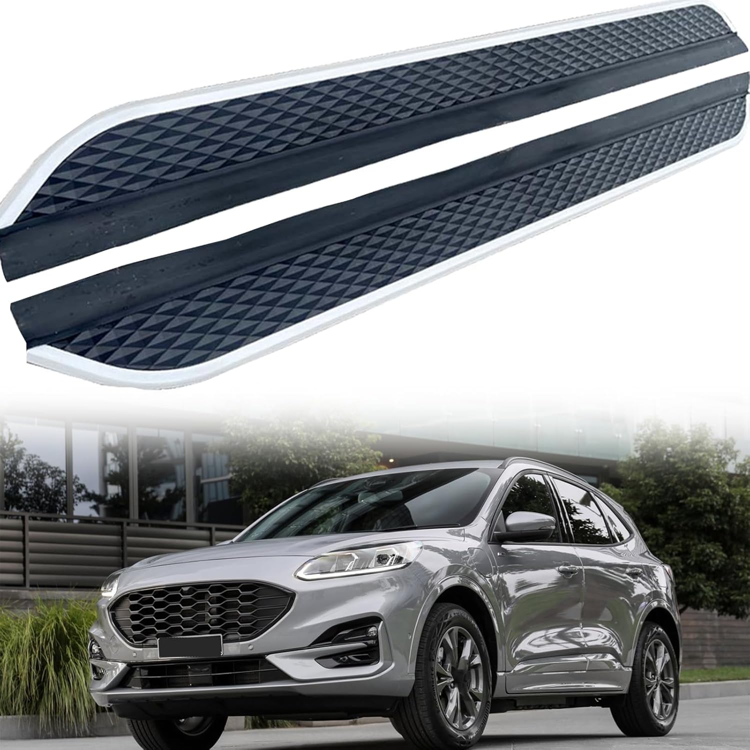 2 PCS Running Boards Fits for All New F Escape 2020 2021 2022 Black Nerf Bar Side Steps