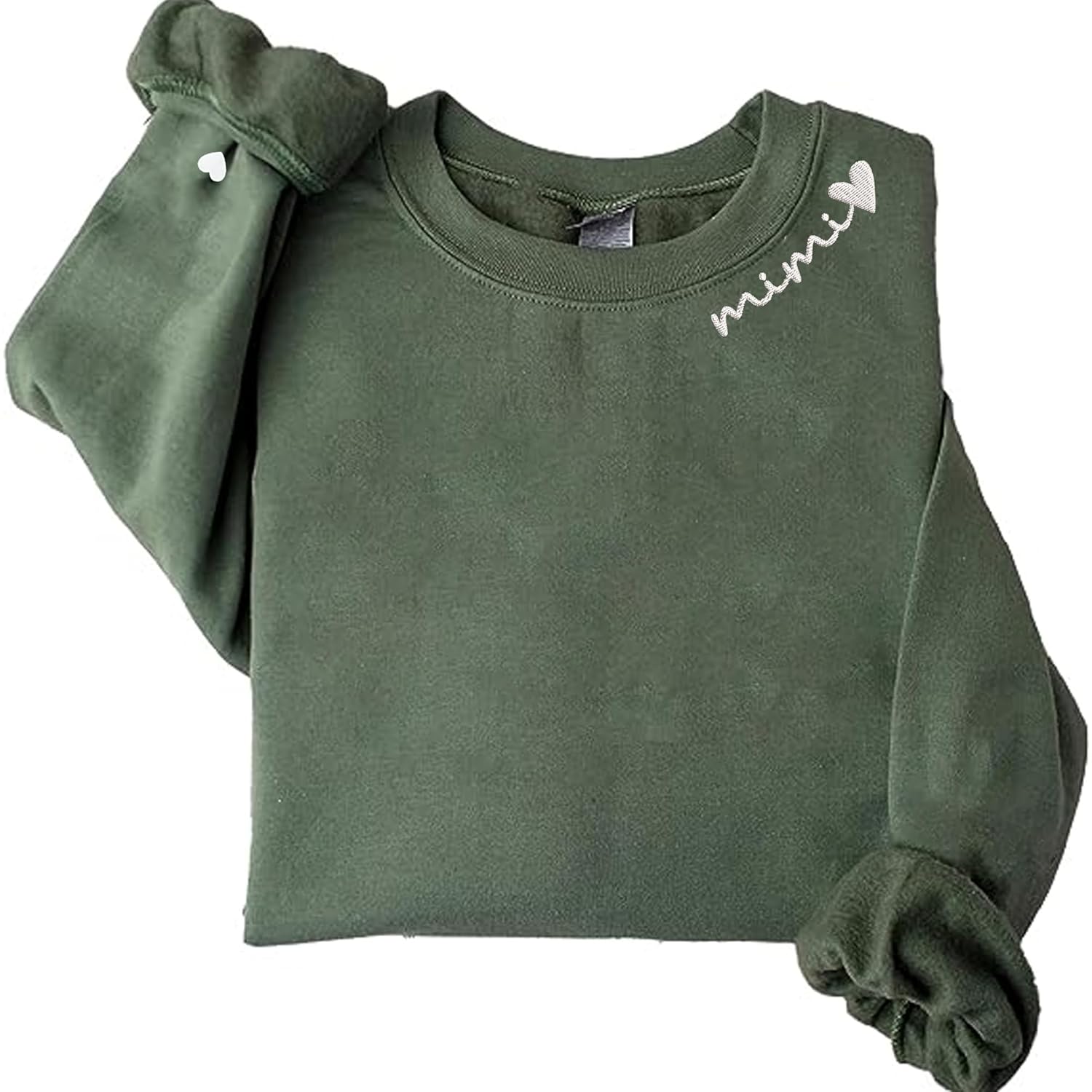 GodLover Personalized Embroidery Grandma-Nana-Mimi-Gigi-Granny With Heart Sweatshirts Grandma Gift Mothers Day