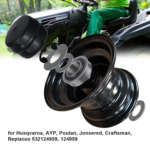 Miniatura 2 de Kit de conversión de buje de rueda delantera 9040H a rodamiento, para Craftsman, John Deere, Poulan, Husqvarna 9040-H, 532009040, 532124959, 5920H,