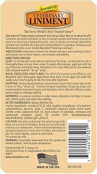 Absorbine Veterinary Liniment Gel (Two 12-oz Squeeze Bottle)
