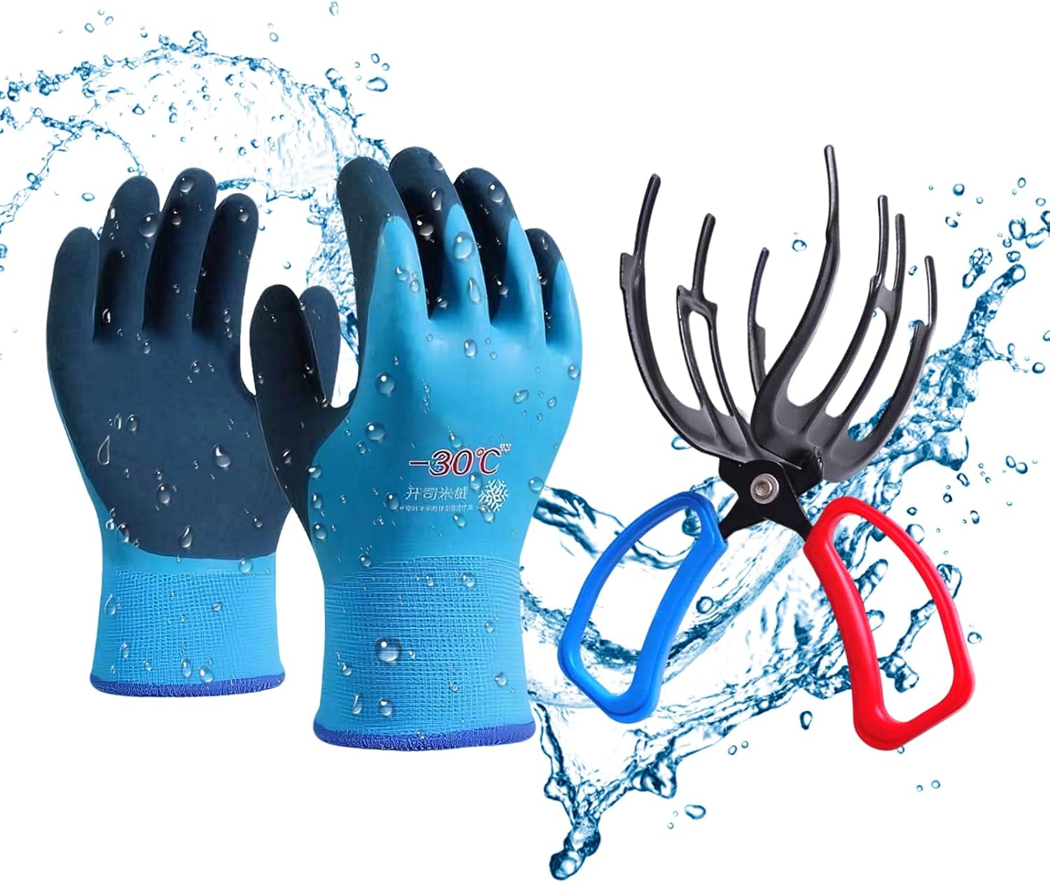 Fish Grips | Metal Non-Slip Control Pliers | Fish Clamp Grippers - for Catch Crab Saltwater Freshwater Ice Boat Fishing Accessories