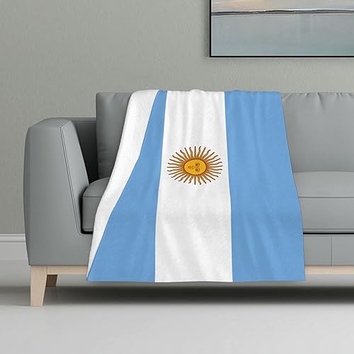 Manta de franela con bandera de Argentina 32 x 48 pulgadas material agradable al tacto cálida y cómoda