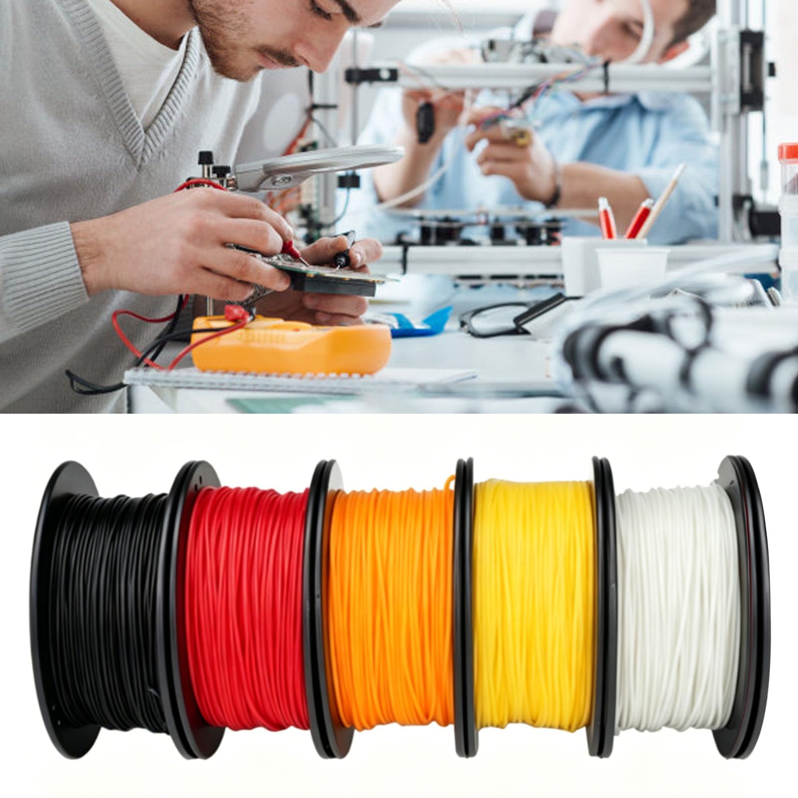 Haofy Paquete de Filamentos PLA 1,75 Mm Multicolor Juego de 5 Filamentos de Impresión con Tolerancia de 0,02 Mm Alimentación Suave sin Burbujas para Principiantes Impresoras 3D Impresión de