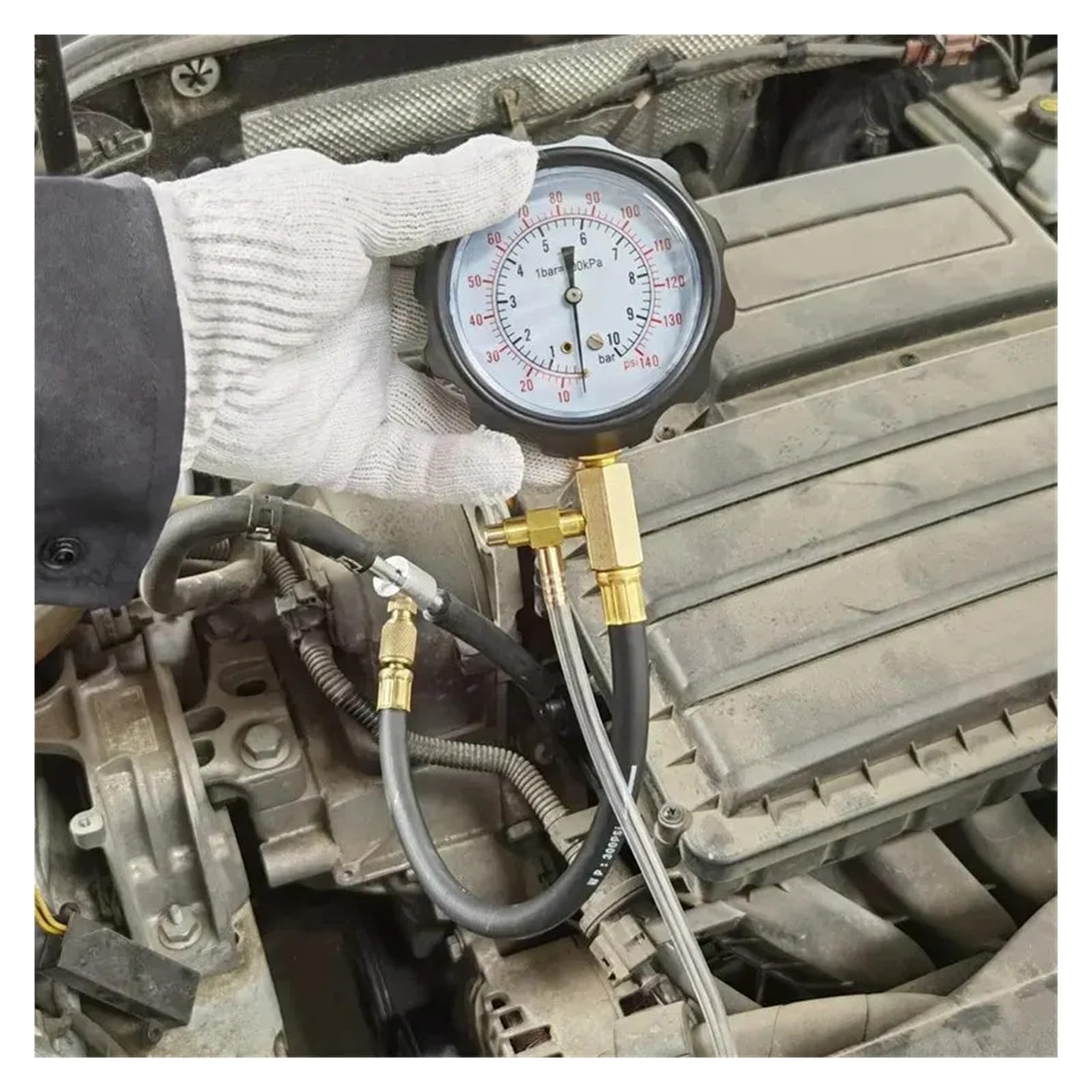 Tester Ciśnienia Paliwa Zestaw Mierników 140PSI Silnik Samochodowy Pompa Wtryskiwacza Test Motocykl Benzyna Manometr Wtrysku Gazu Narzędzi Precyzyjne Monitorowanie