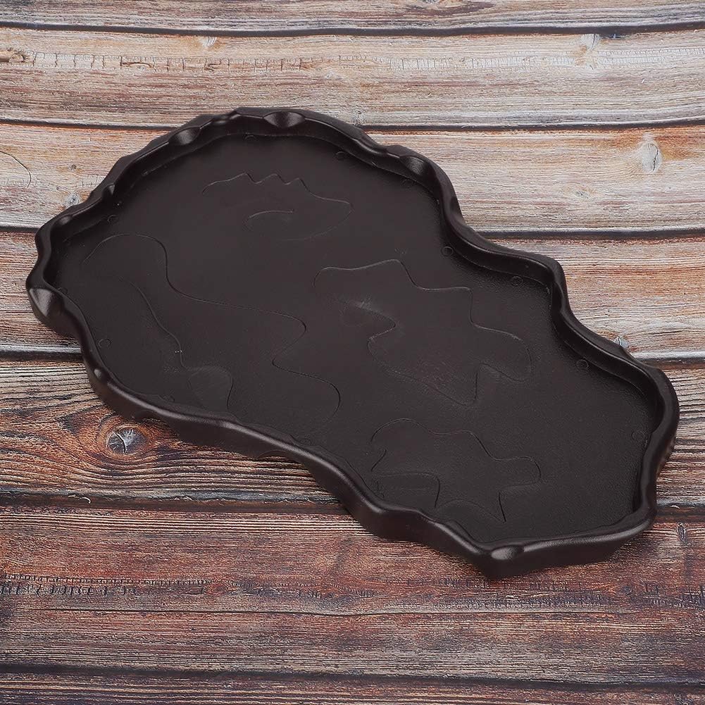 Luminous Reptile Water Dish Reptile Food and Water Feeding Bowl Feeding Dish for Tortoises Geckos Lizards(Deep Coffee Color)