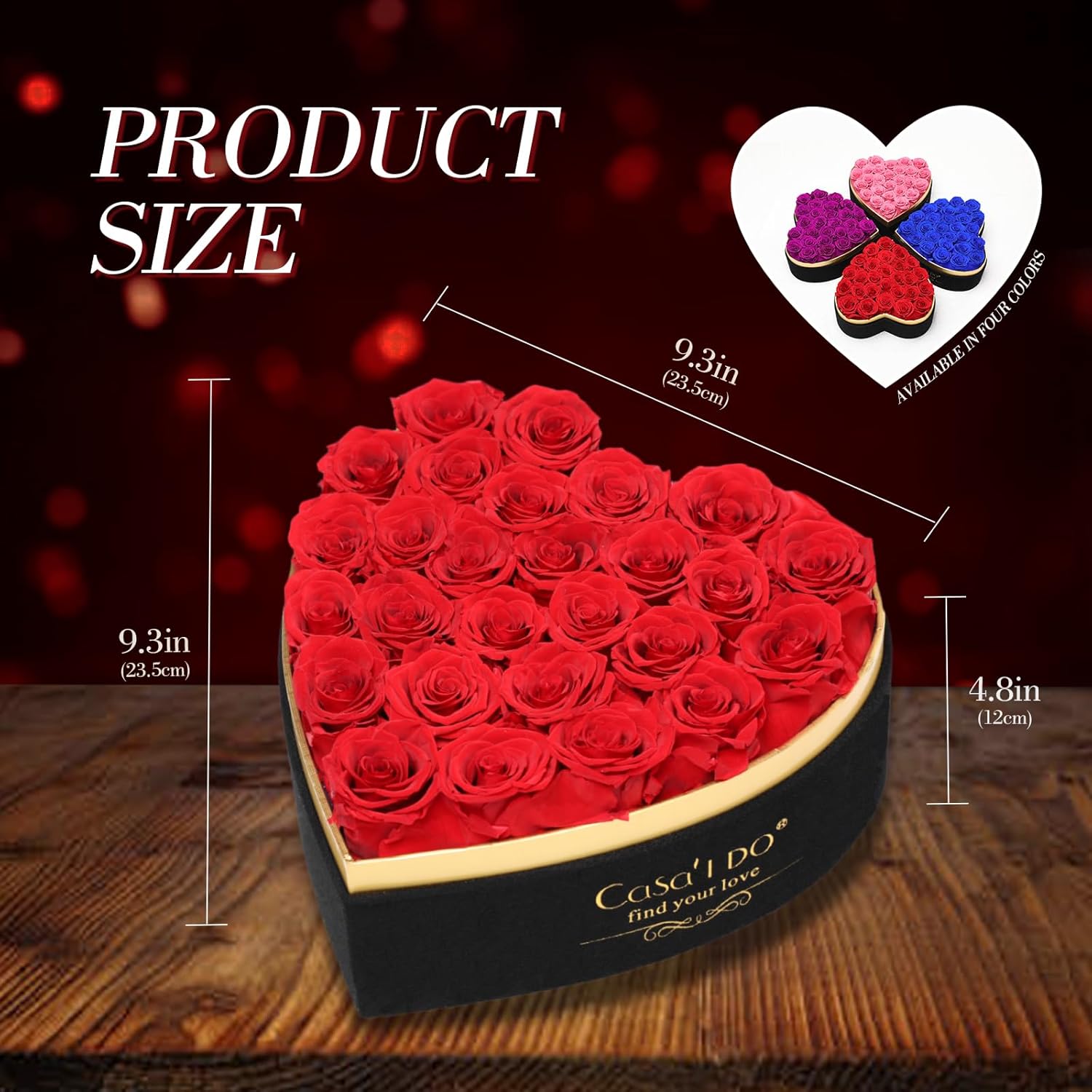 Preserved Roses Flowers for Delivery 27 Pcs, Vanlentines Day Gifts for Her, Forever Flores in Heart Box with Necklace, Anniversary Birthday Christmas Rose Gift for Women Wife Girlfriend, Red
