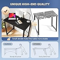Vista 7 de DUMOS Escritorio de oficina pequeño de 32 pulgadas para computadora de estilo moderno y simple, mesa de trabajo de estudio para el dormitorio