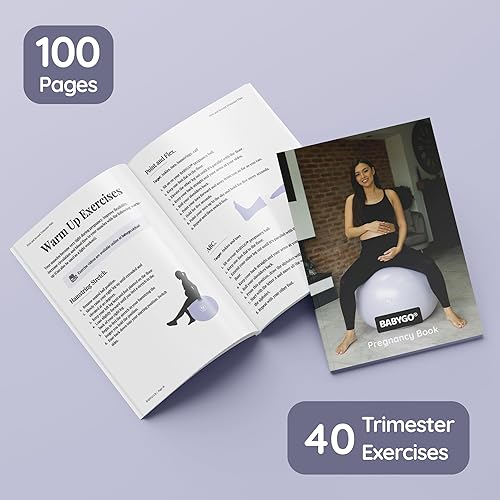 Miniatura 7 de BABYGO Birthing Ball for Pregnancy Maternity Labour & Yoga + Our 100 Page Pregnancy Book, Exercise, Birth & Recovery Plan, Anti-Burst Eco Friendly