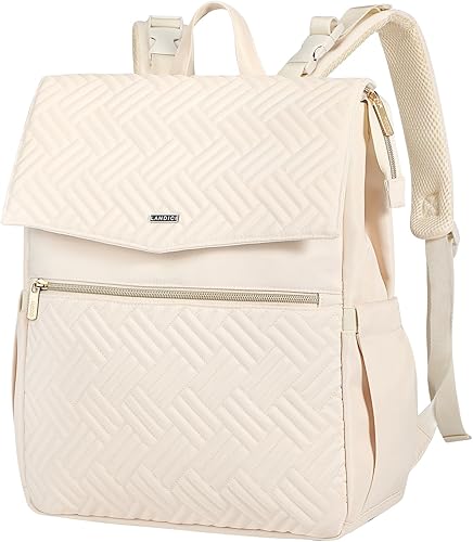 Miniatura 8 de LANDICI Mochila para pañales, bolsa de pañales para bebé con cambiador, hebillas para cochecito, mochila de pañales de viaje impermeable para mujer,