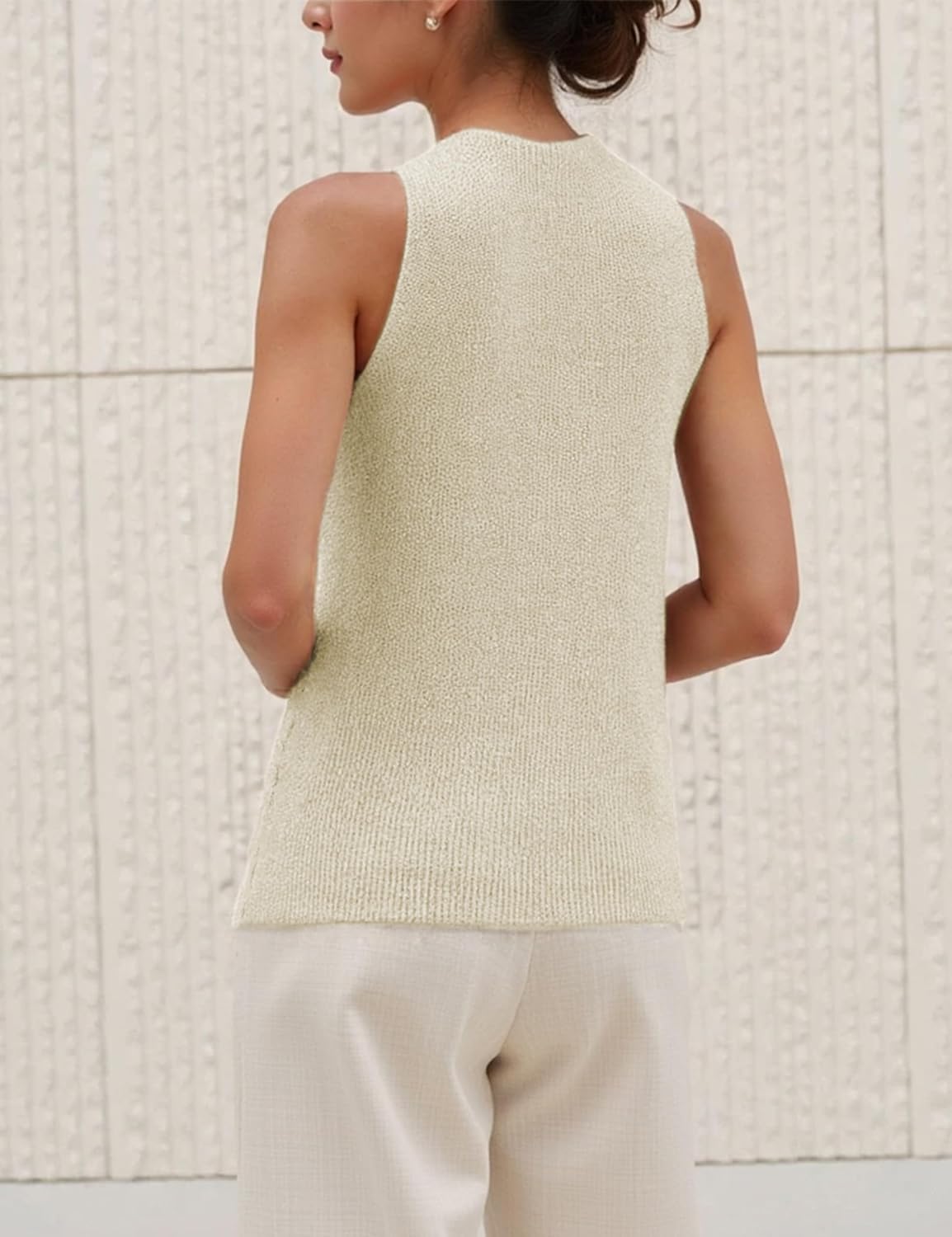 Yidarer Women Criss Cross Halter Tops Knit Over Collar Tank Sleeveless Flexible Beach Travel Daily Casual Vest - Image 3