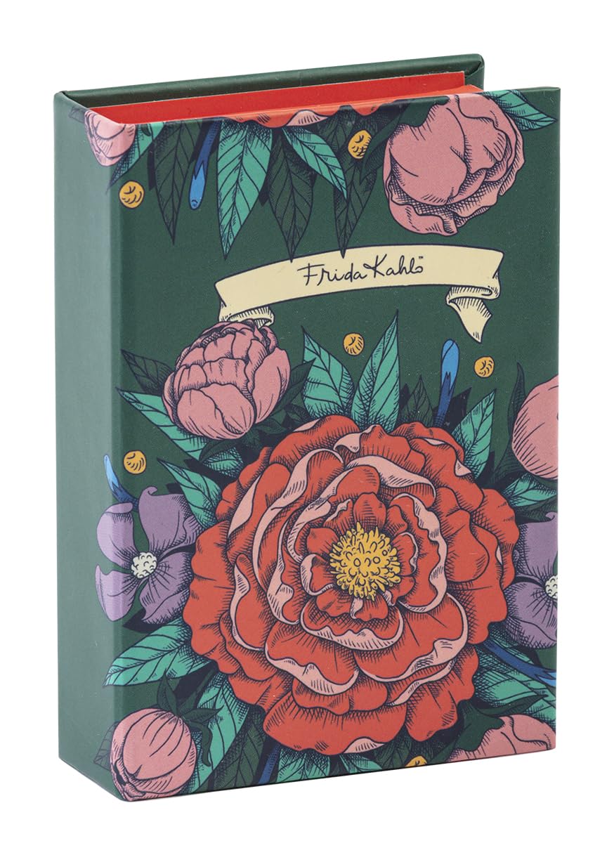 Clairefontaine - 116232C - Small Rectangular Multifunctional Cardboard Storage Box - Frida Kahlo Floral Design - Small Rectangular Boxes 9.5x6.5x3cm, Mixed
