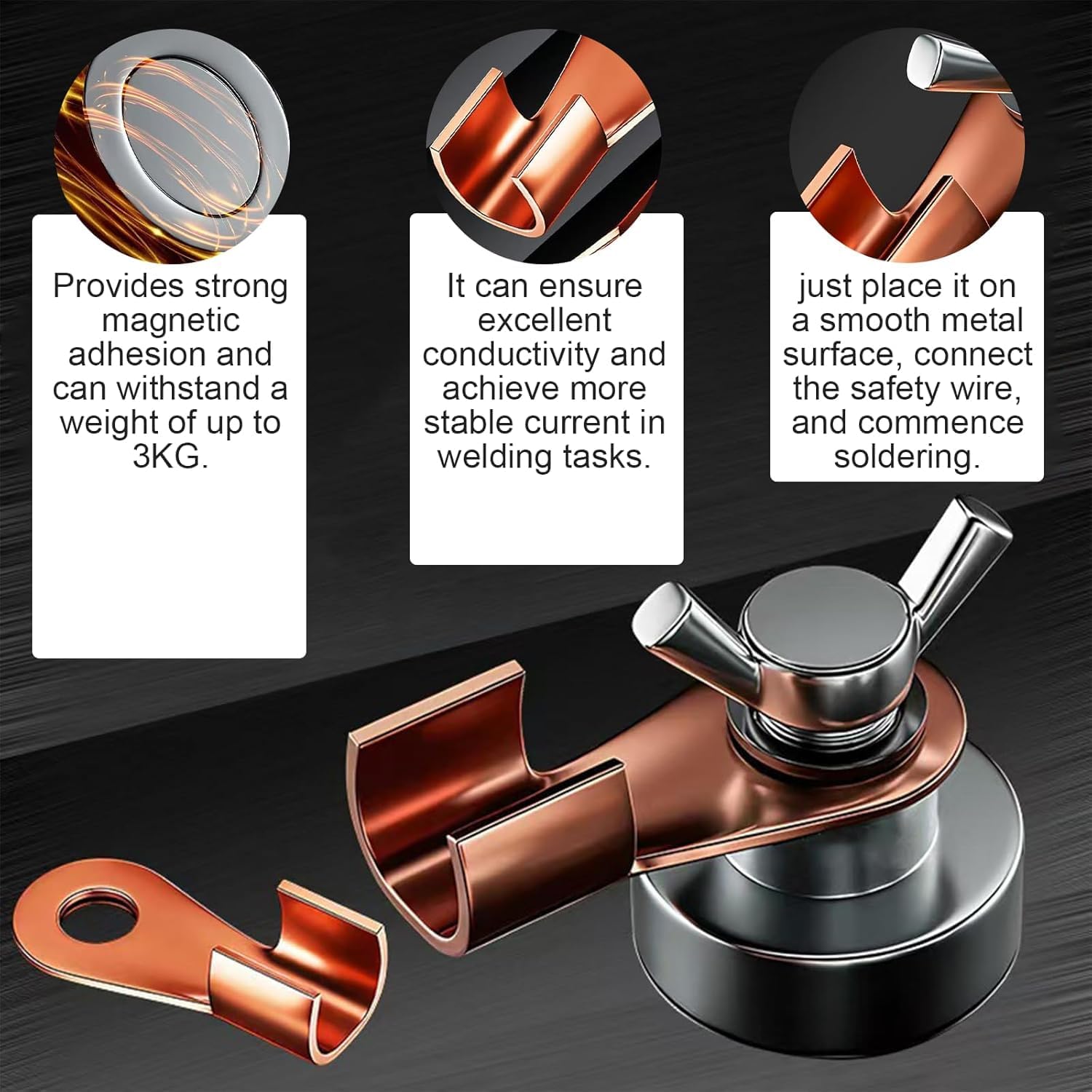 Welding Magnetic Grounding Clamp, 2025 New Upgrade Magnetic Welding Ground Clamp, Welding Magnets Clamps Tool, Welding Support Clamps Tools for Weldings Cutting (2pcs)
