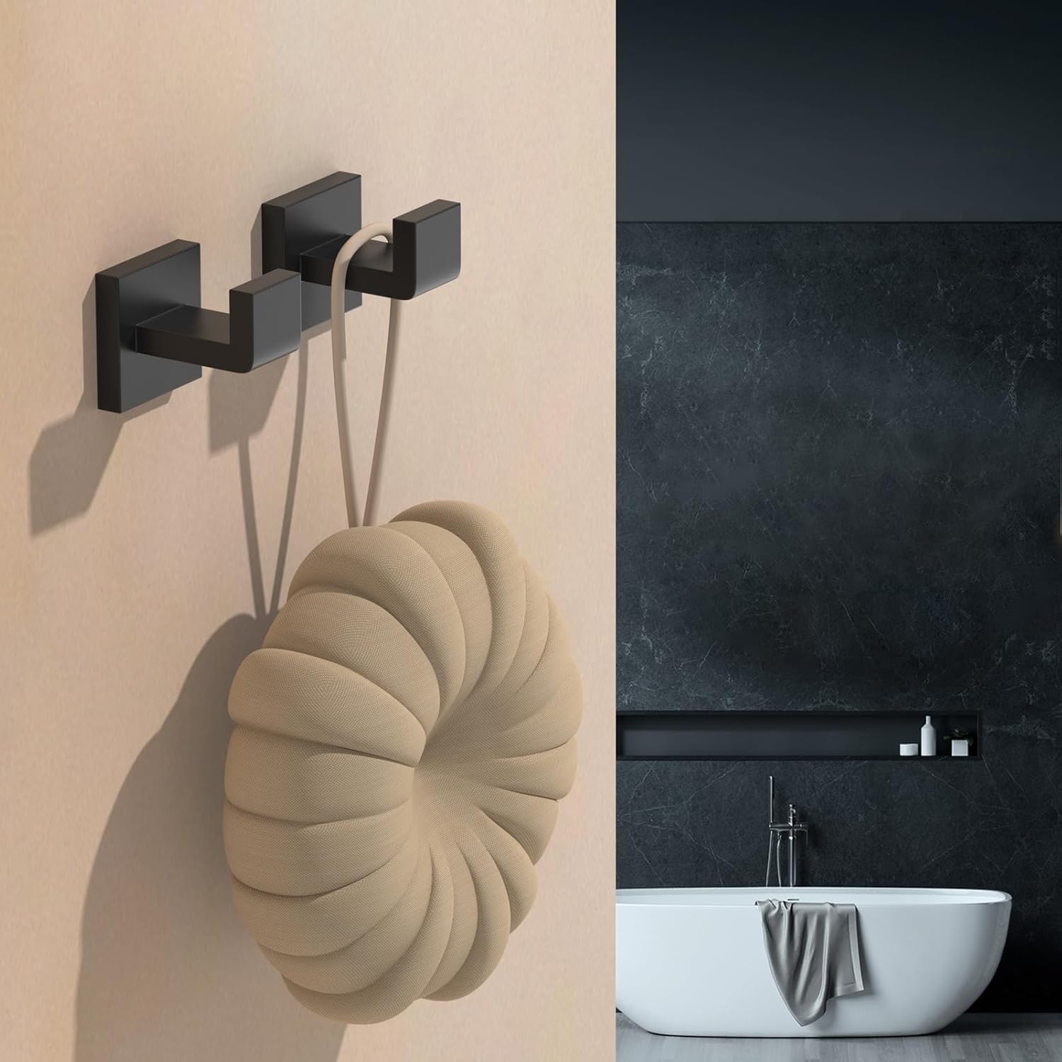 Bathroom Hardware Accessories Towel Hooks Matte Black SUS304 Stainless Steel Towel Holders for Bathroom Wall Mounte