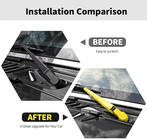 Miniatura 9 de RT-TCZ Limpiaparabrisas delantero, limpiaparabrisas delantero, decoración de accesorios exteriores compatibles con Jeep Wrangler JK JKU 2007-2018,