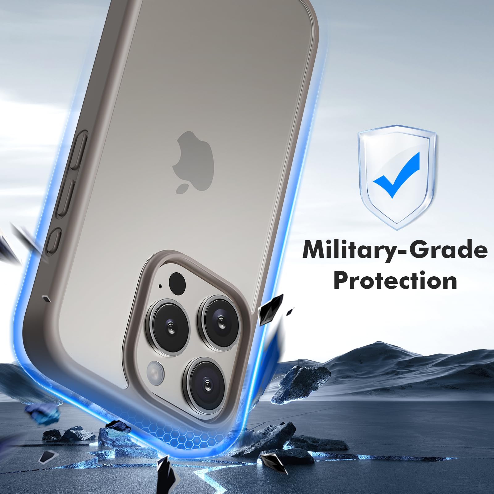 TIIXXA Matte Case for iPhone 15 Pro Case 6.7-Inch, Shockproof Drop Protection, Frosted Translucent Back Phone Cover - Image 2