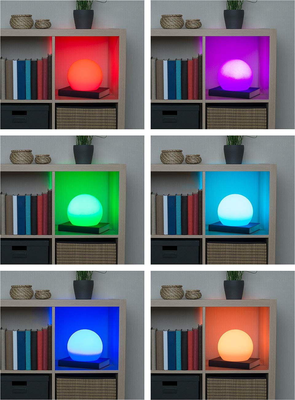 Lunartec Solarkugel Garten: 2er-Set Solar-LED-Leuchtkugel mit Fernbedienung, 60 Lumen,IP67,Ø20cm (Solarkugel mit Fernbedienung, LED Solarkugeln Garten, RGBW)