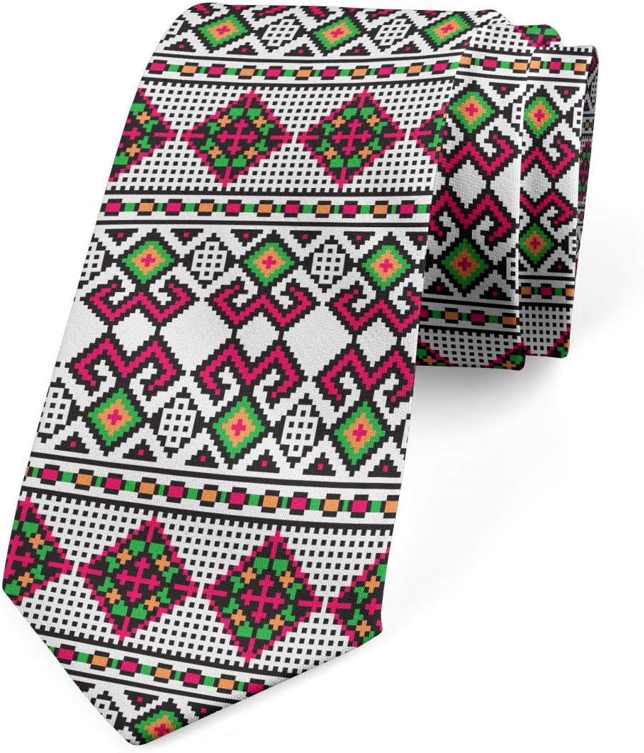 Ambesonne Multicolor Modern Men's Tie