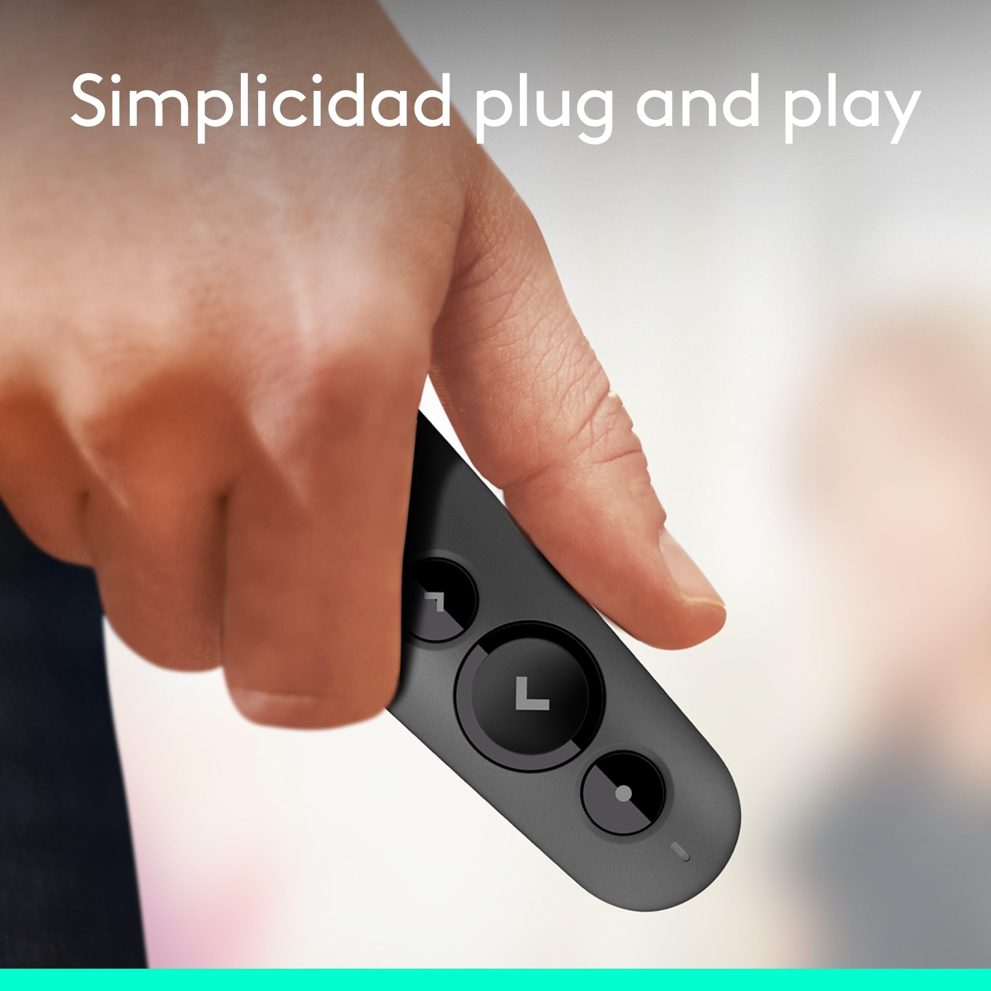 Logitech R500s, Dispositivo de Presentación Láser de Clase 1, Bluetooth y USB, para presentaciones, Compatibilidad Universal, Radio de acción de 20 m, Personalizable – Gris Oscuro