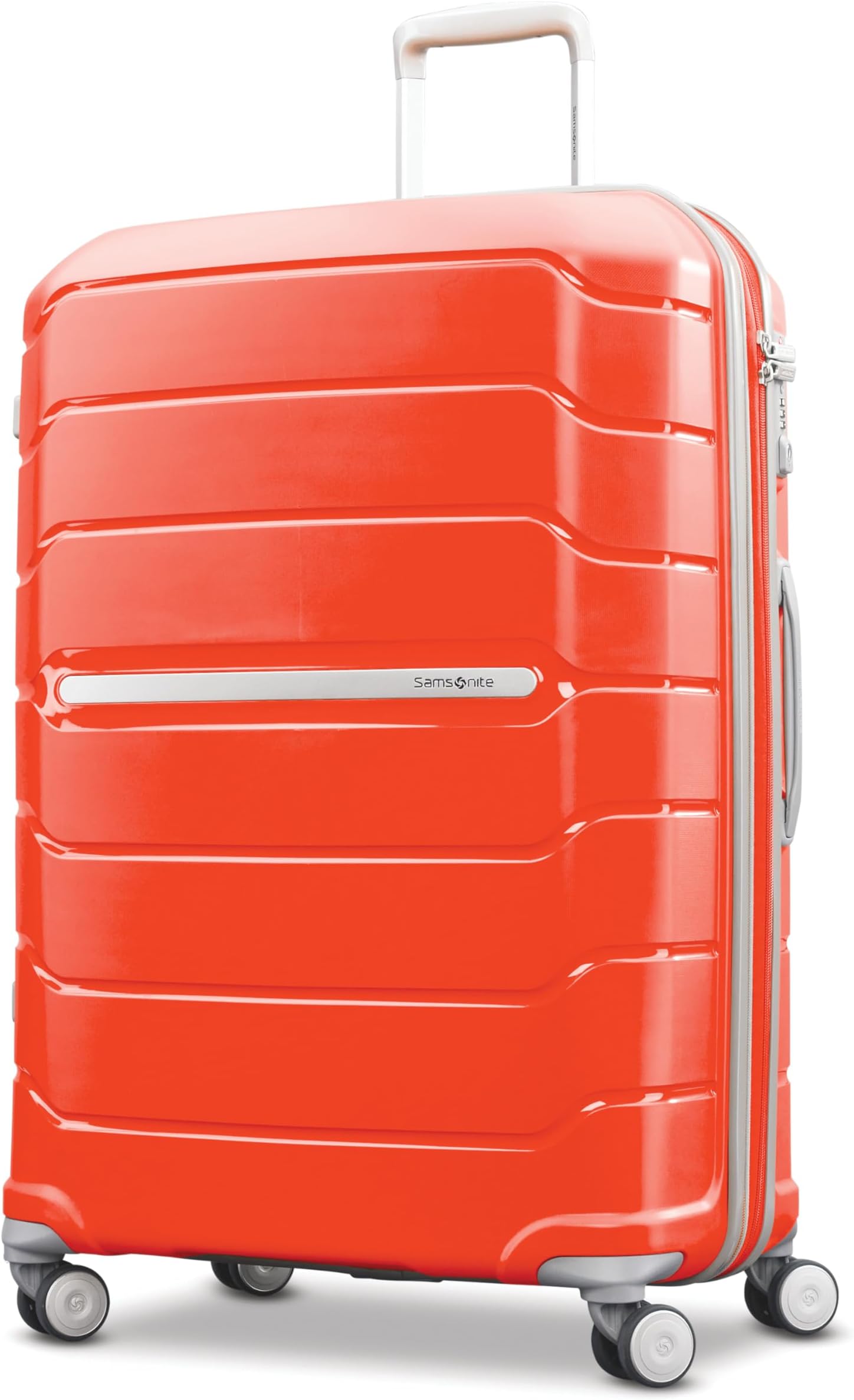 SamsoniteFreeform Hardside Expandable with Double Spinner Wheels, Tangerine, Checked-Large 28-Inch