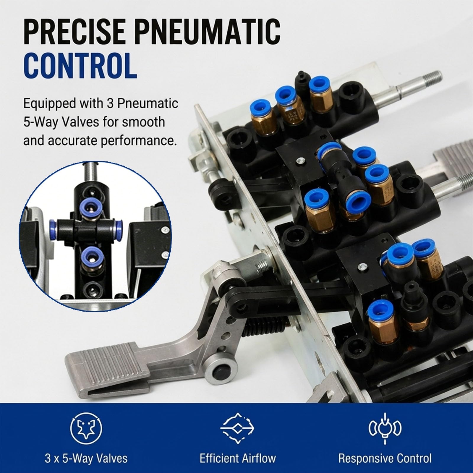 Pedaliera Pneumatica di Ricambio per Smontagomme, 4 Pedali con Valvole Pneumatiche Integrate, Struttura in Acciaio per Officine e Gommisti