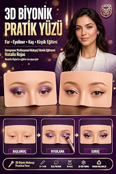 3D Biyonik Makyaj Pratik Y z  Tahtas  17x9 cm - G z Far  Eyeliner Ka  Kirpik Uygulama E itim Aparat  Tekrar Kullan labilir 723738