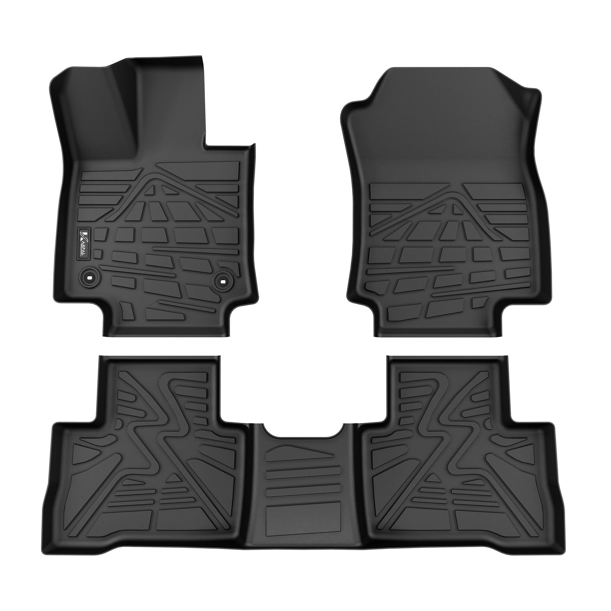 KARPAL Floor Mats Fit for Toyota RAV4 2019-2025 (Include Hybrid), Custom Fit All Weather TPE Floor Liners, 1st & 2nd Row Mat, RAV4 Accessories