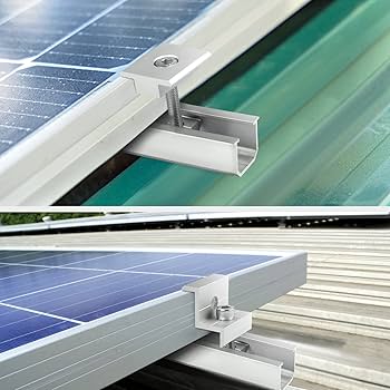 Kit Support Panneaux Solaires En Aluminium - 6 Rails + 6 Pinces Centrales - Parfait Pour Camping-cars, Bateaux Et Toitures