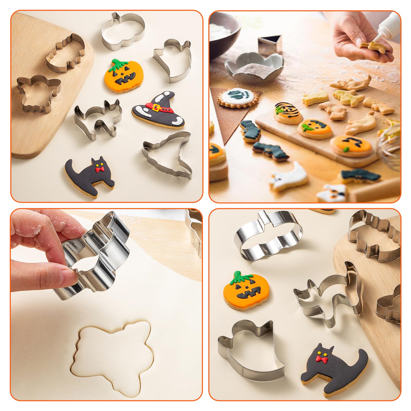 Emporte-pièces Halloween AYNKH – 12 Motifs (fantôme, Citrouille, Araignée…), Acier Inoxydable