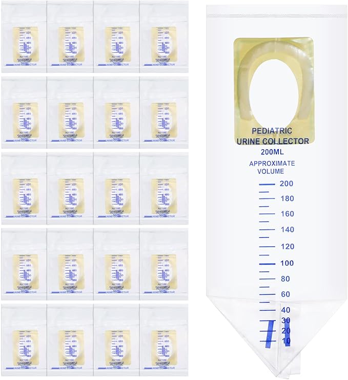 20 Pcs Pediatric Urine Bag Collectors Clear Urine Catcher Pouch