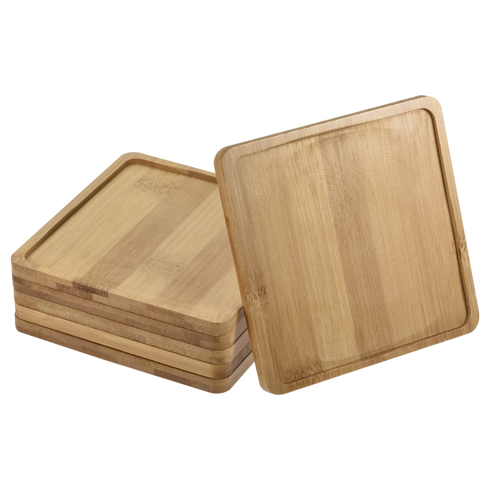 Soucoupe carrée en bambou pour pot de fleurs PATIKIL : protégez vos meubles des rayures de pots