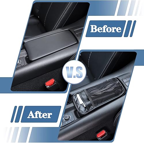 Miniatura 5 de Funda para reposabrazos de consola central compatible con Mazda MX-5 NC RF Miata 2016-2023, funda de cojín de cuero para reposabrazos de consola