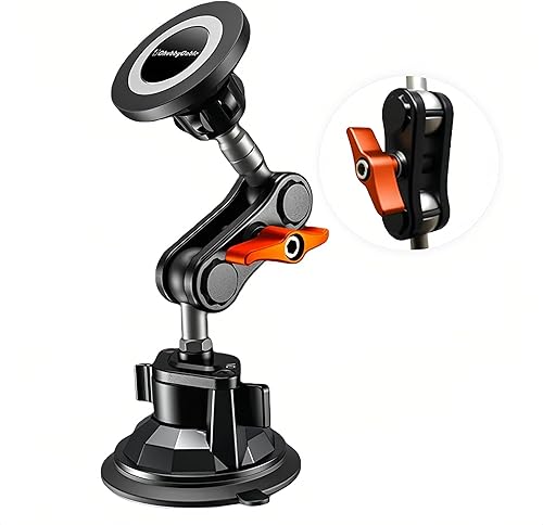 chubbycable ChubbyGrip Pro - Soporte de teléfono con pomos metálicos de alta calidad para tu automóvil, rotación de 360, con ventosa, soporte de