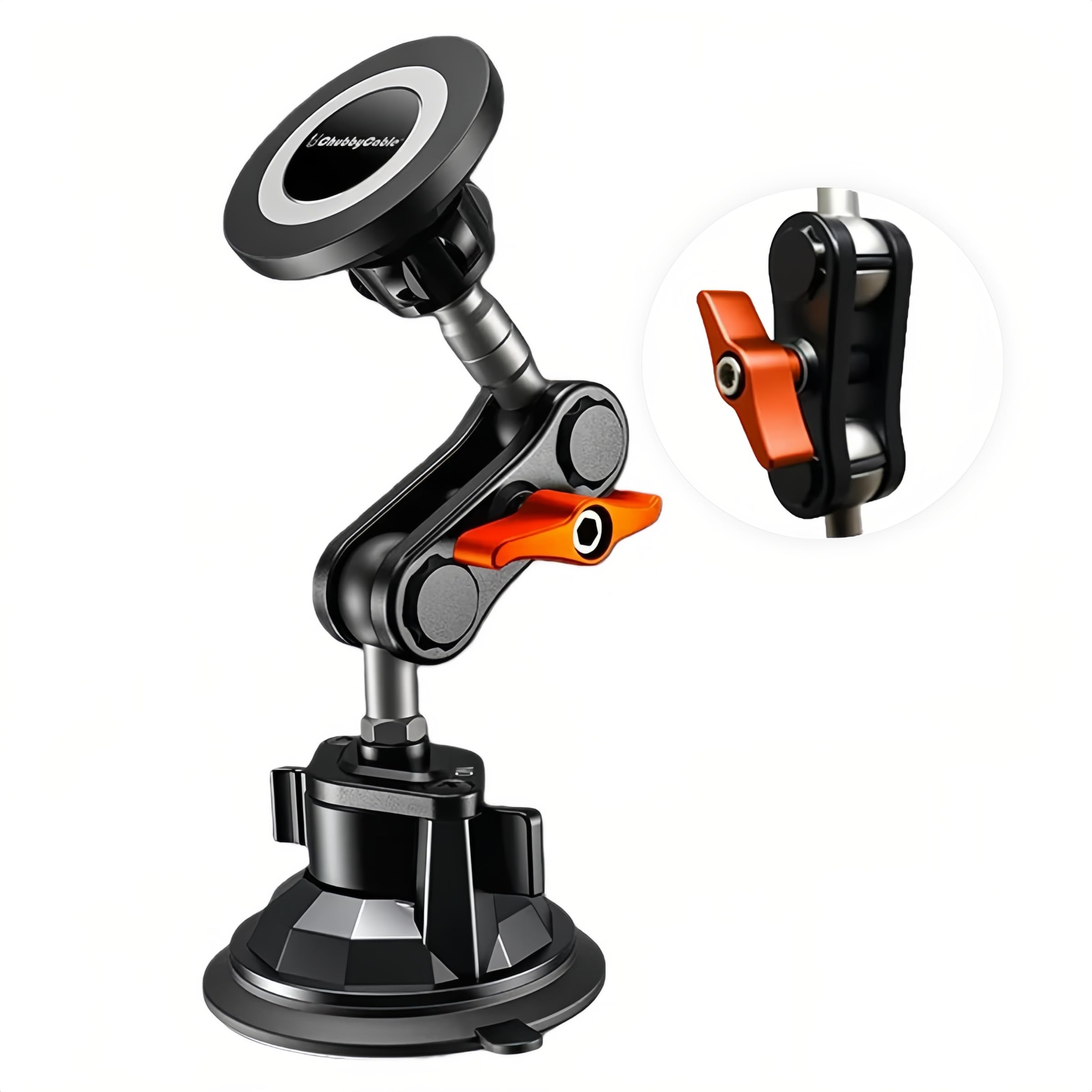 chubbycable ChubbyGrip Pro Dash Mount Vacuum Magnetic Phone Holders for Your Car 360 Rotation Suction Cup Phone Mount