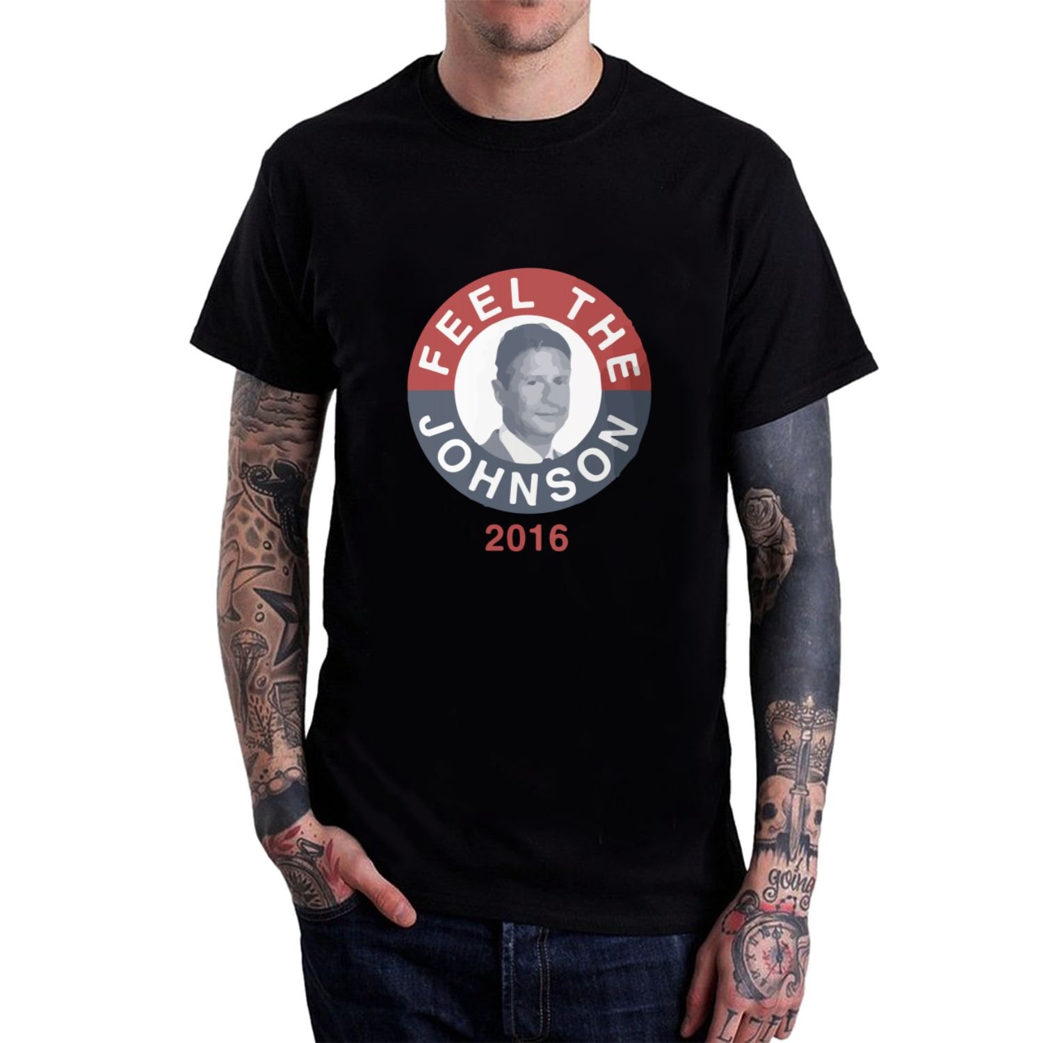 Men's Gary Johnson Feel the Johnson T-shirts Black