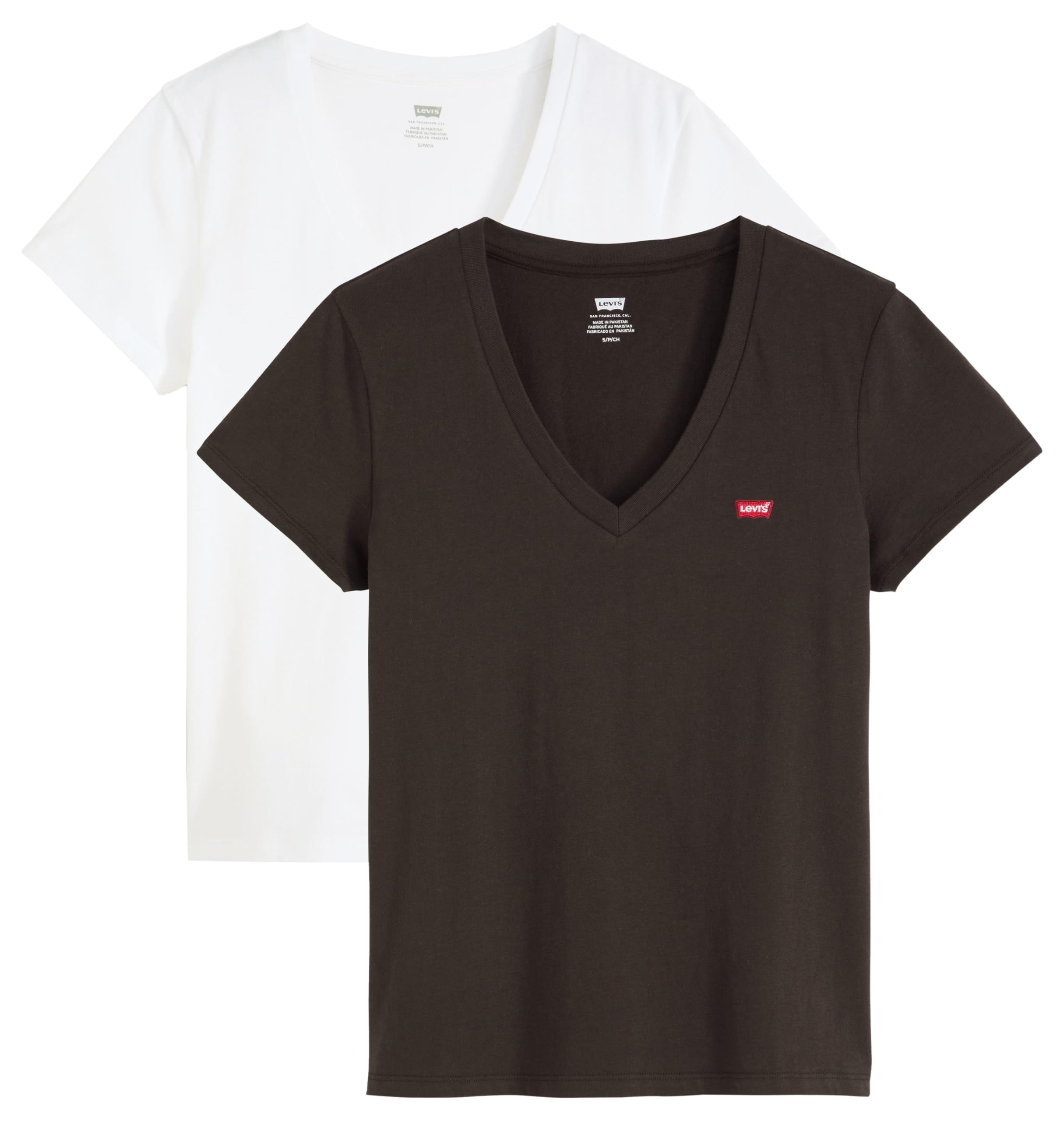 Levi'S 2pack Vneck Tees Camiseta Mujer (Pack de 2) con descuento