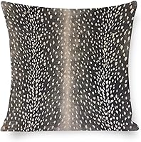 Vista 15 de POMOTER Fundas de almohada de antílope, fundas cuadradas de lino con estampado de antílopes de animales de leño, color azul y blanco, funda