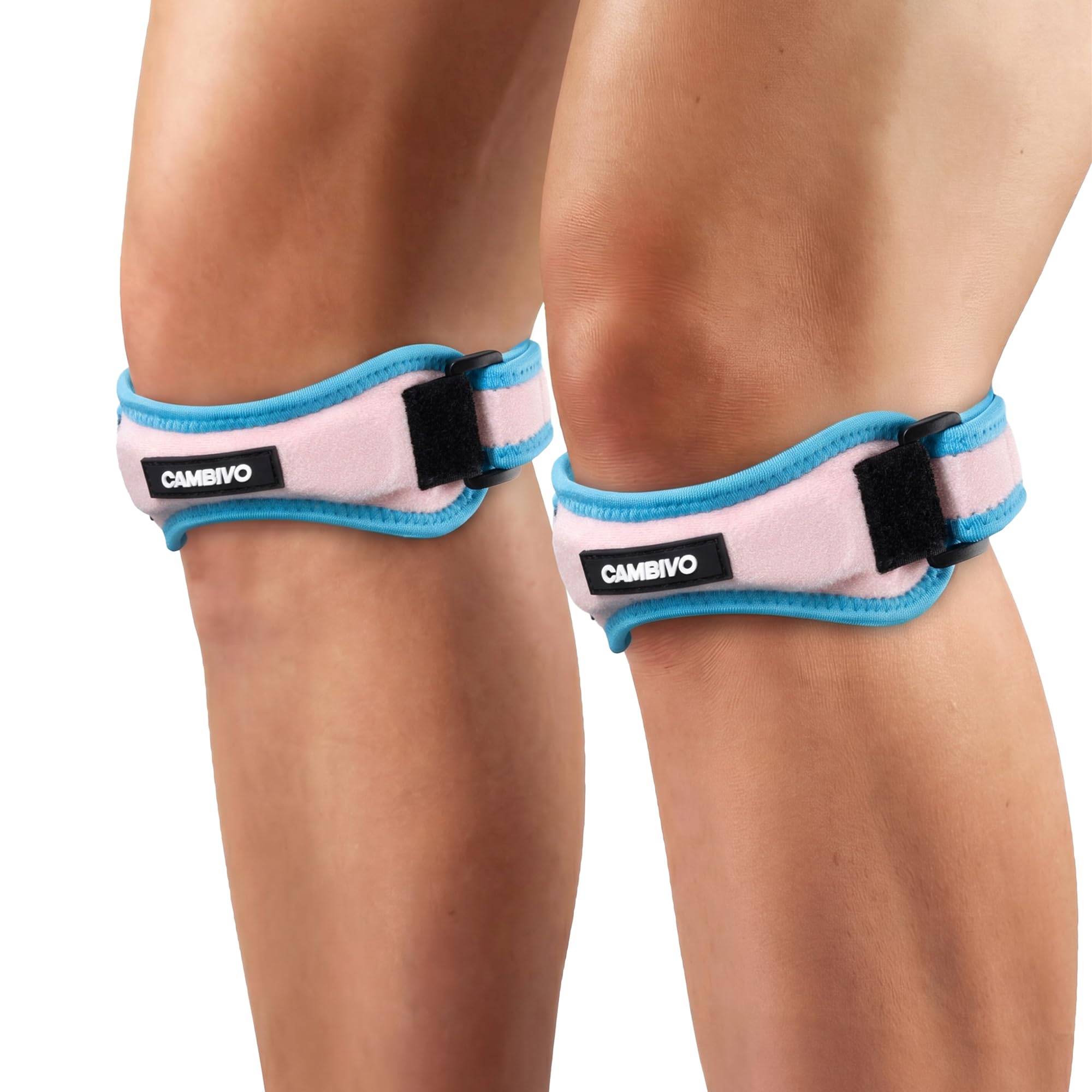 CAMBIVO 2 x Patella Kniebandage, Patellasehnenbandage, Verstellbare Bandage Knie für Damen und Männer beim Sport, Wandern, Fitness, Baseball, Volleyball