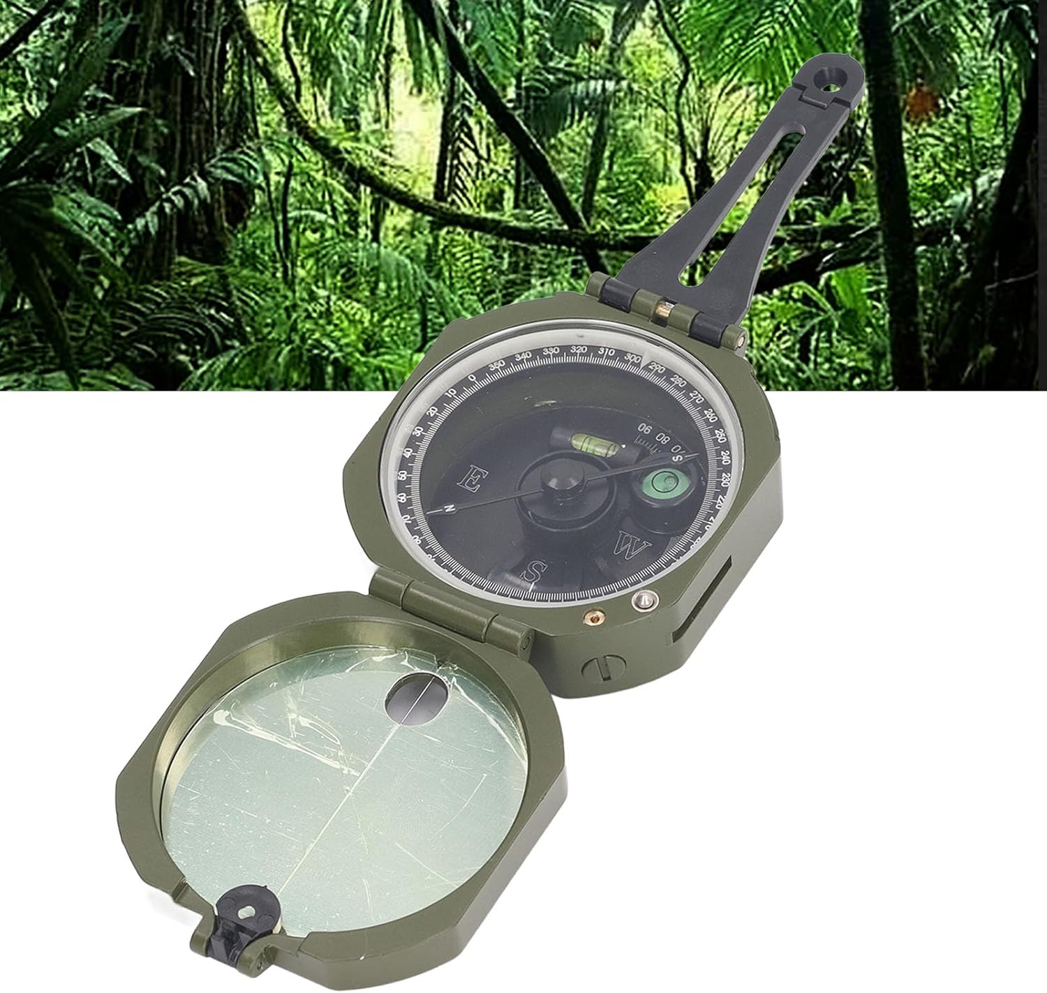 Multifunctional Military Sighting Navigation Compass with Inclinometer,High Accuracy Pointer Navigation Compass, Pouch for Camping, Hiking,Outdoor Adventure