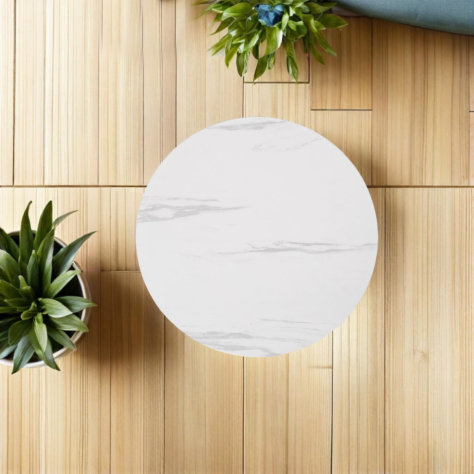 Gadpiparty Tablero Redondo para Mesa de Comedor de Café 40 CM Diámetro 1,6 CM Grosor Blanco de Alta Densidad Fácil de Transportar para Comedor y Manualidades