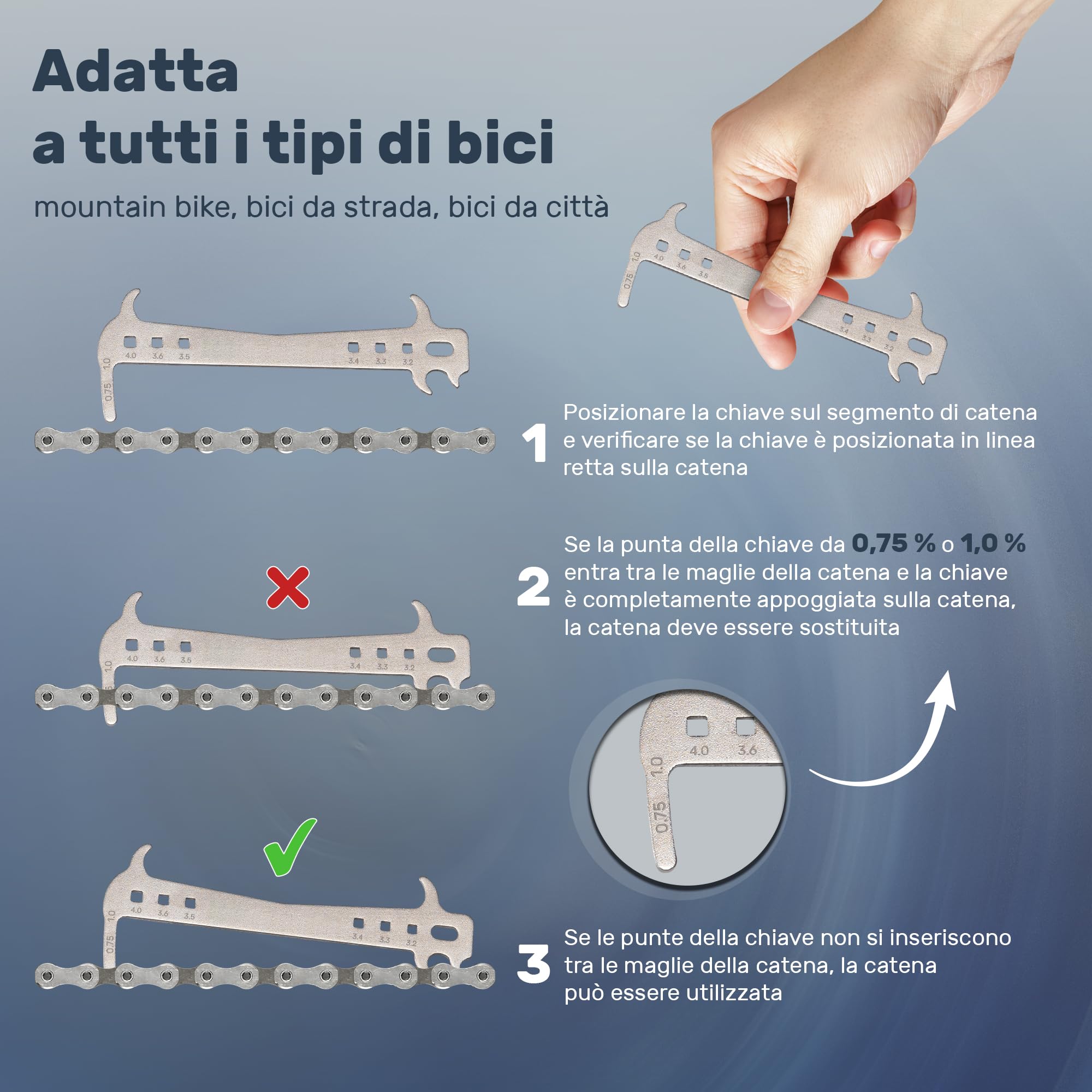 MMOBIEL 3 in 1 Set di strumenti per catena bicicletta