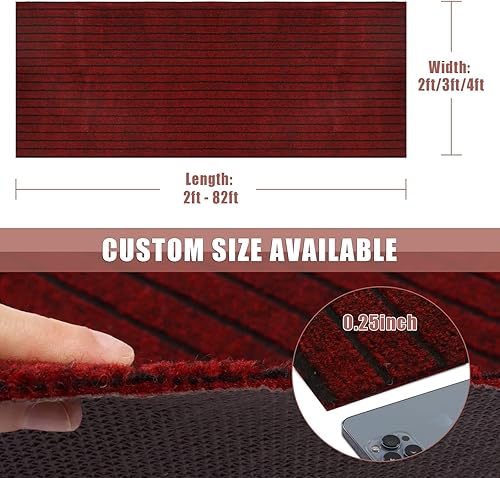 Miniatura 2 de ZGR - Alfombra de pasillo, para interiorexterior, cocina, entrada, dormitorio, con parte trasera de goma natural antideslizante, grado comercial,