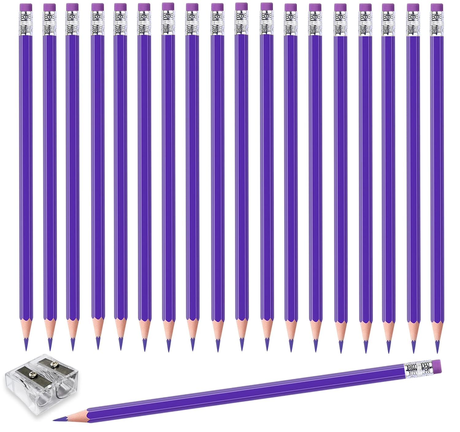 Adhere 25pcs Checking Pencils Erasable colored Pencils Pre-Sharpened #2 HB,for Checking Tests Grading,Map Coloring, editing Office Favors,including a