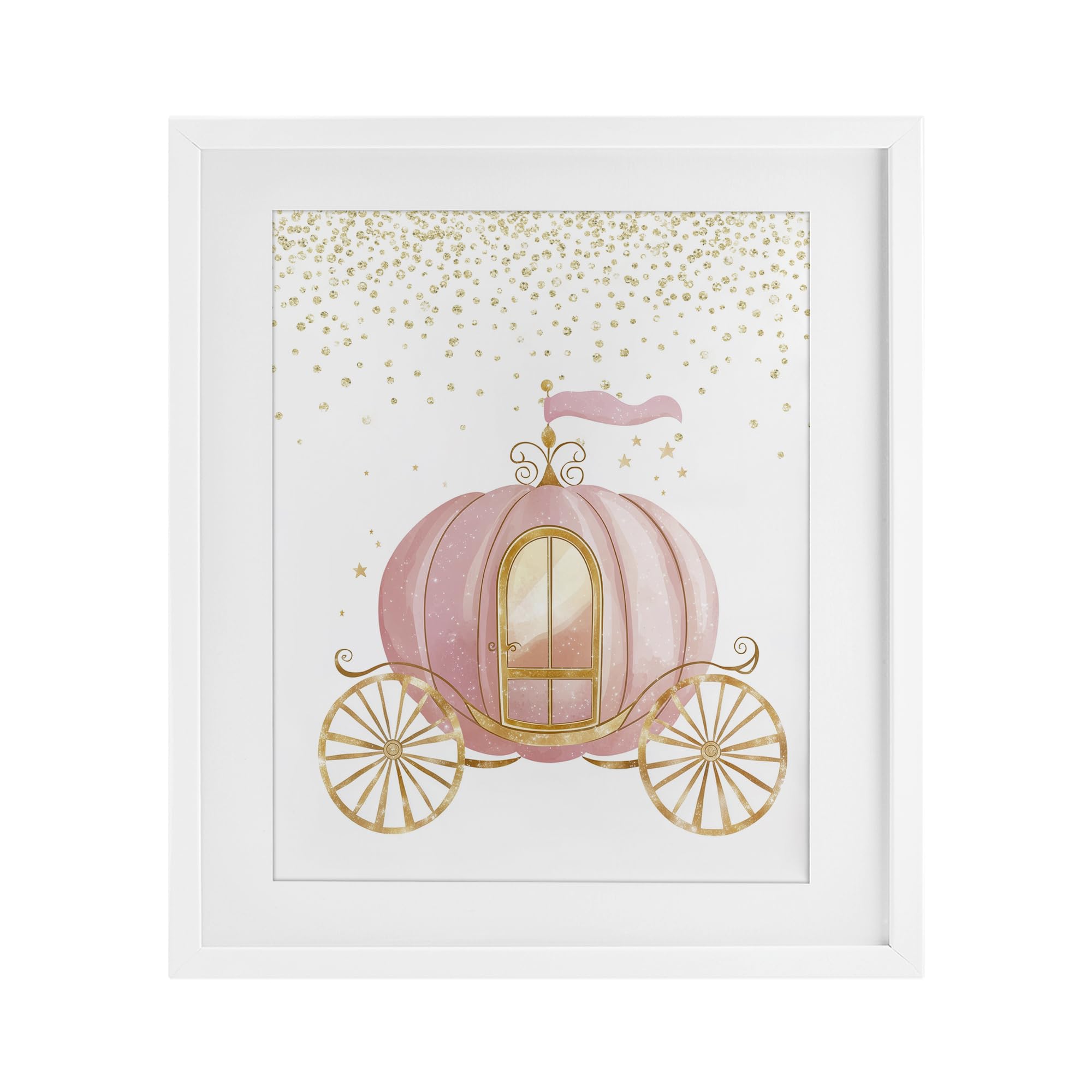 Cadre Princess Dreams Carriage Birch sous verre, un cadeau de naissance poétique