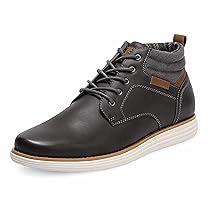 Bruno Marc Scarpe Moto Uomo Classici Lace-Up Boots Suola in Eva Chukka Stivali Uomo Scarpa Casual Stivaletti,Size 40,Grigio, Scuro,Grand-High