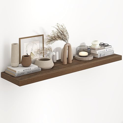 Miniatura 69 de Fun Memories Estantes flotantes de 36 x 8 pulgadas para pared, juego de 2 estantes de baño de granja, estantes de pared de madera de 36 pulgadas de