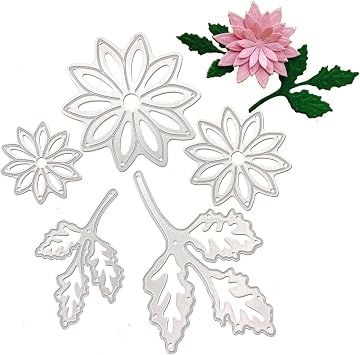 5Pcs Flower Leaf Metal Cutting Dies,FlowerLeaf Metal Template Molds,Flower Leaf Cutting Dies Cut Stencils for DIY Scrapbooking Photo Album Decorative Embossing Paper Dies for Card Making Templated