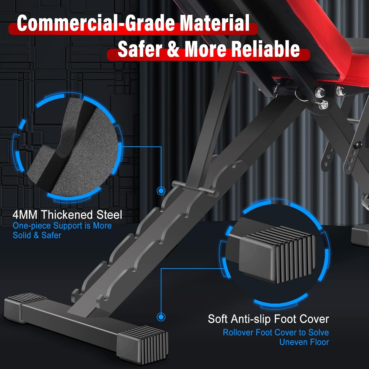 WOZE Adjustable Weight Bench, Full Body Multi-Purpose Workout Bench, Foldable Strength Training Incline Decline Bench for Home Gym - Newly Upgraded : Sports & Outdoors